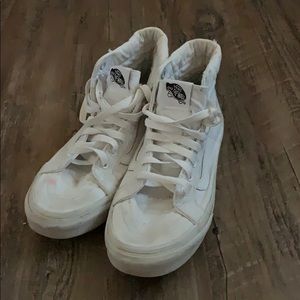 All White Vans Skate Highs